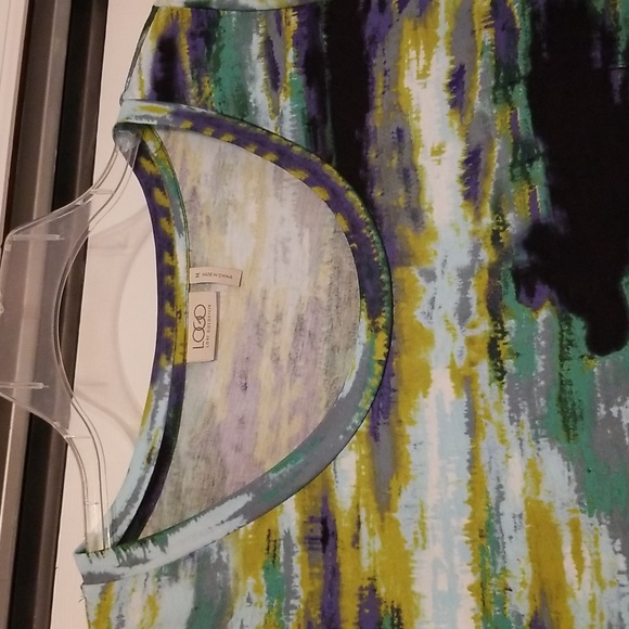 LOGO Lori Goldstein scoop neck top/tunic size M - Picture 3 of 7